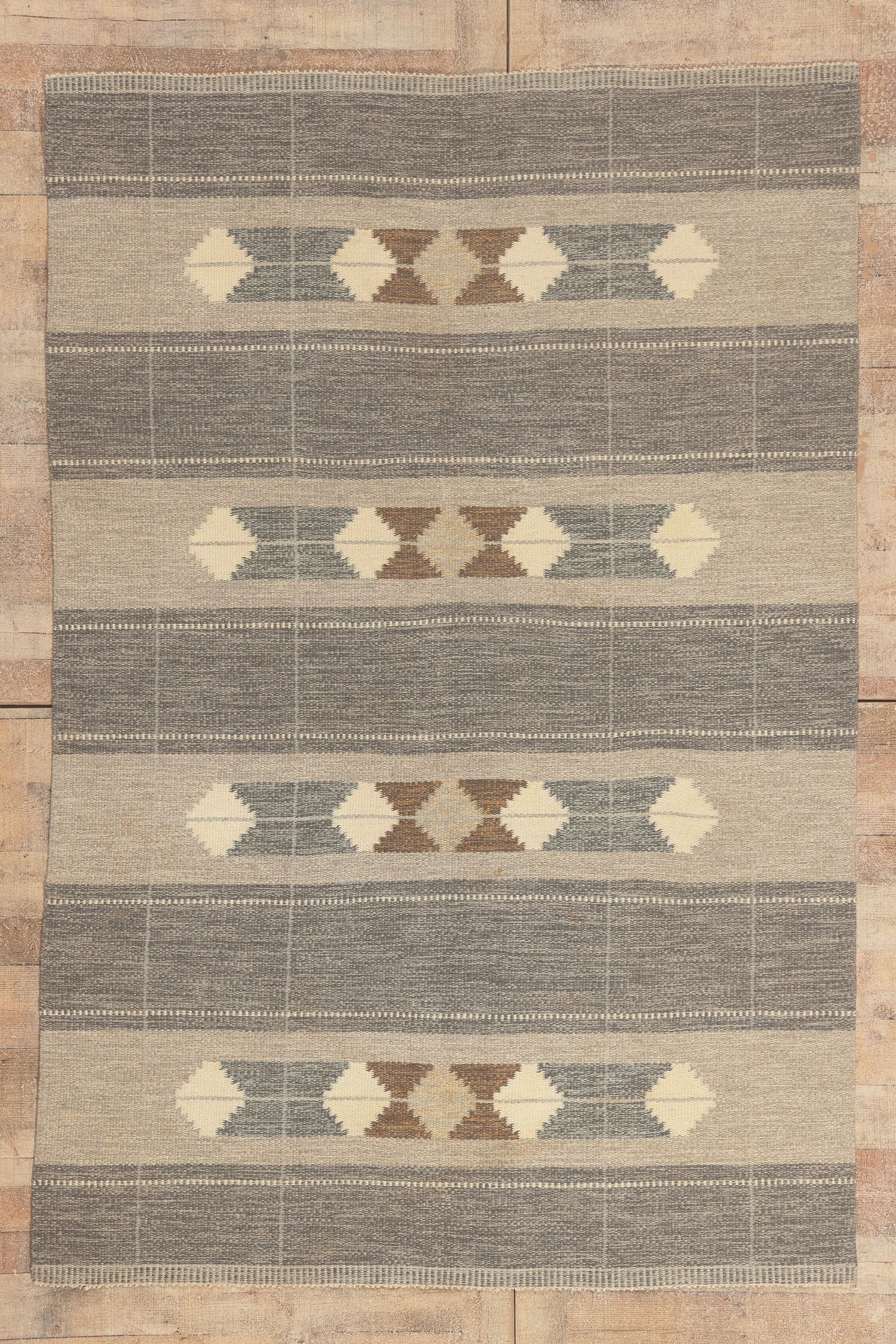 5 x 8 - Gray Vintage Swedish Rollakan Rug - 79782