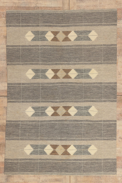 5 x 8 - Gray Vintage Swedish Rollakan Rug - 79782