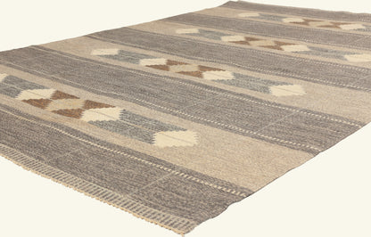 5 x 8 - Gray Vintage Swedish Rollakan Rug - 79782