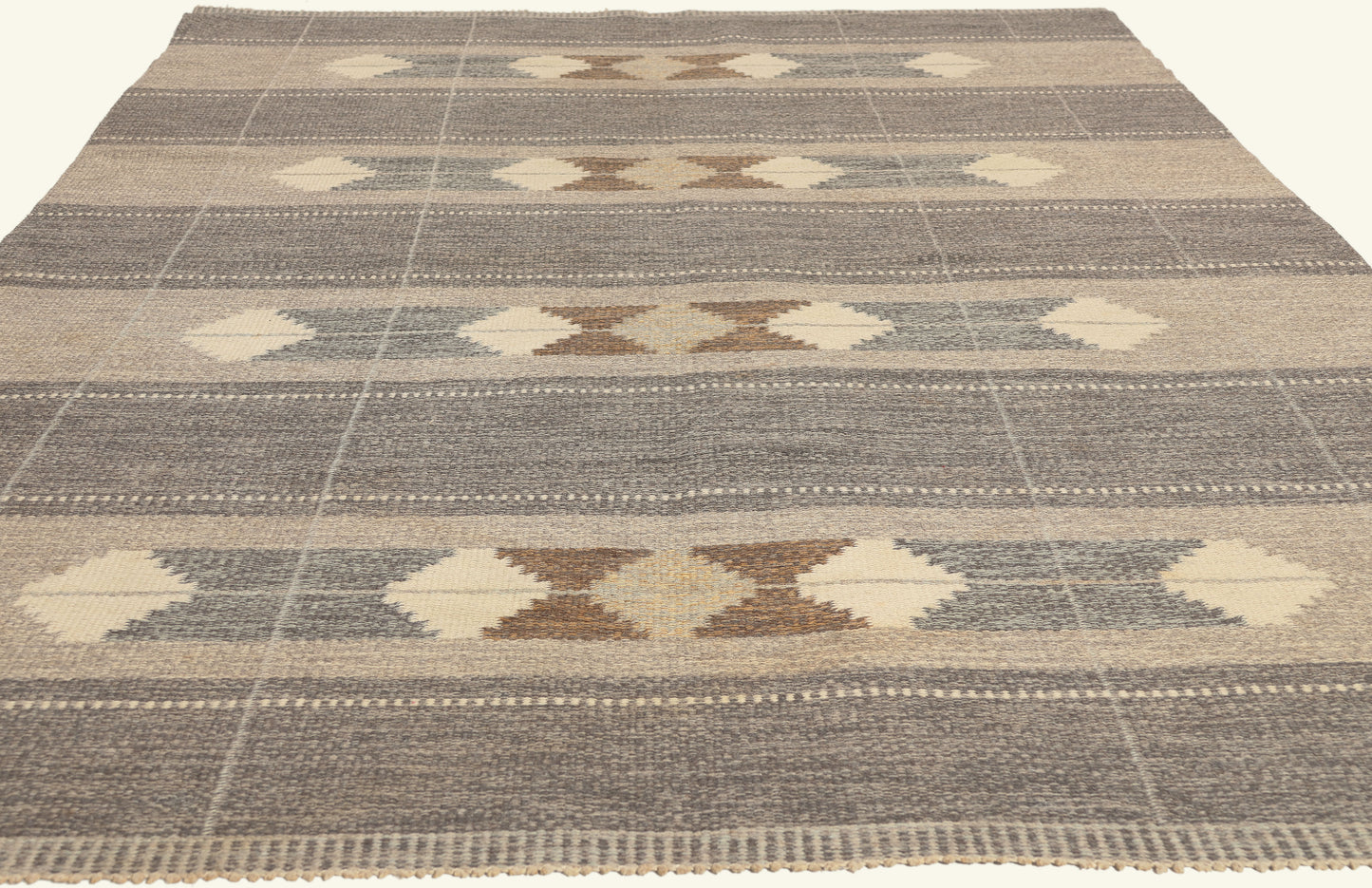 5 x 8 - Gray Vintage Swedish Rollakan Rug - 79782
