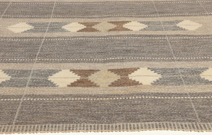 5 x 8 - Gray Vintage Swedish Rollakan Rug - 79782
