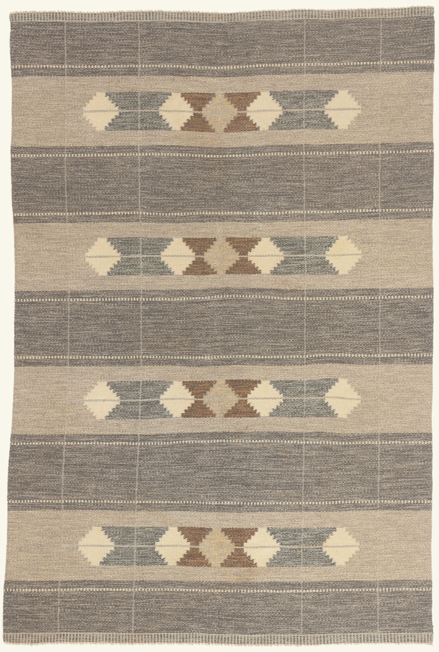 5 x 8 - Gray Vintage Swedish Rollakan Rug - 79782