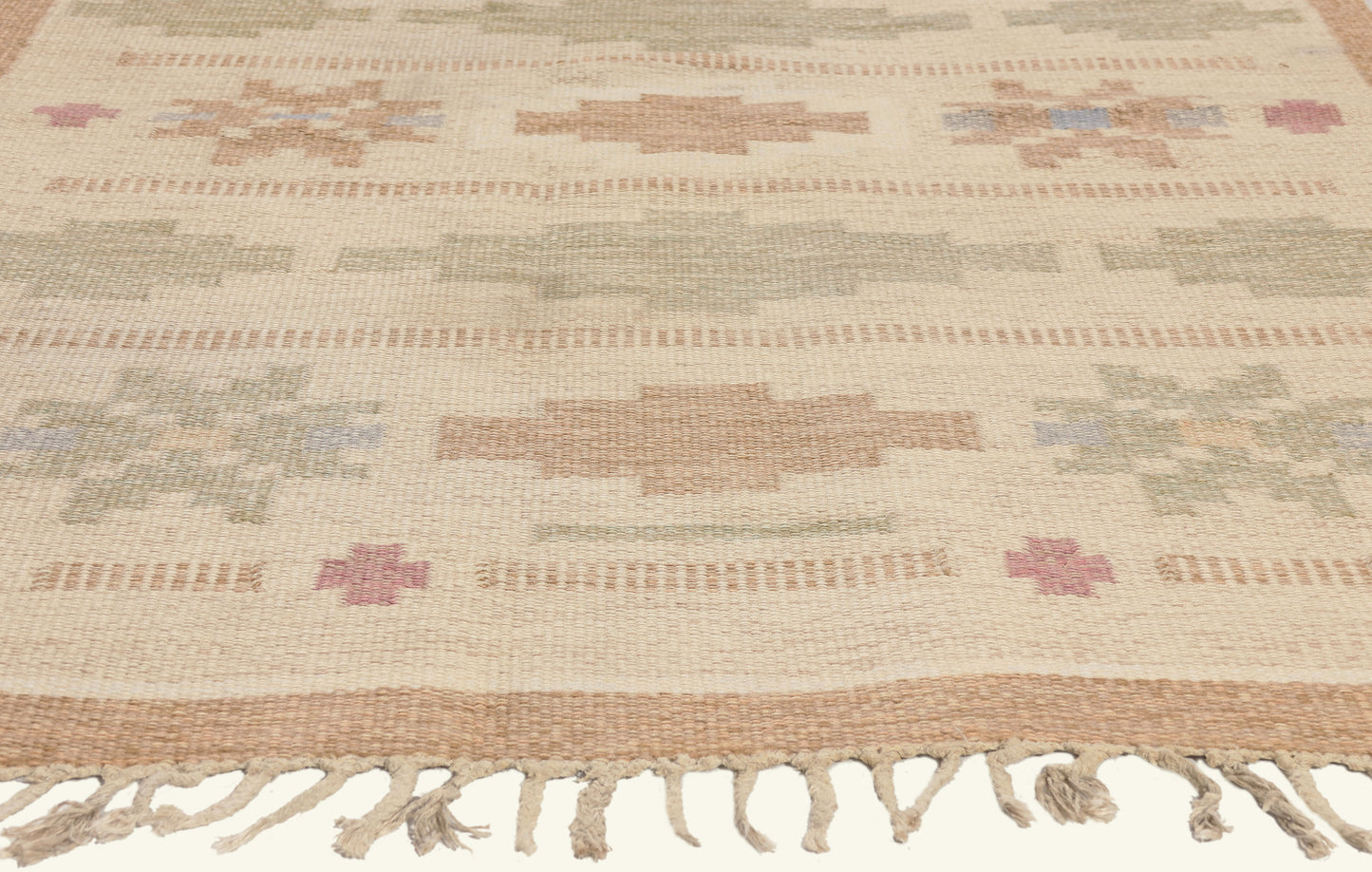 5 x 7 - Ivory Vintage Swedish Rollakan Rug - 79783