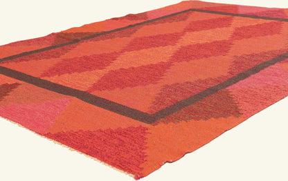 5 x 7 - Red Vintage Swedish Rollakan Rug - 79784