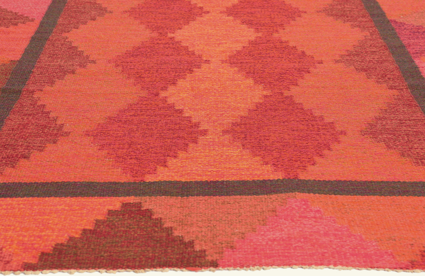 5 x 7 - Red Vintage Swedish Rollakan Rug - 79784