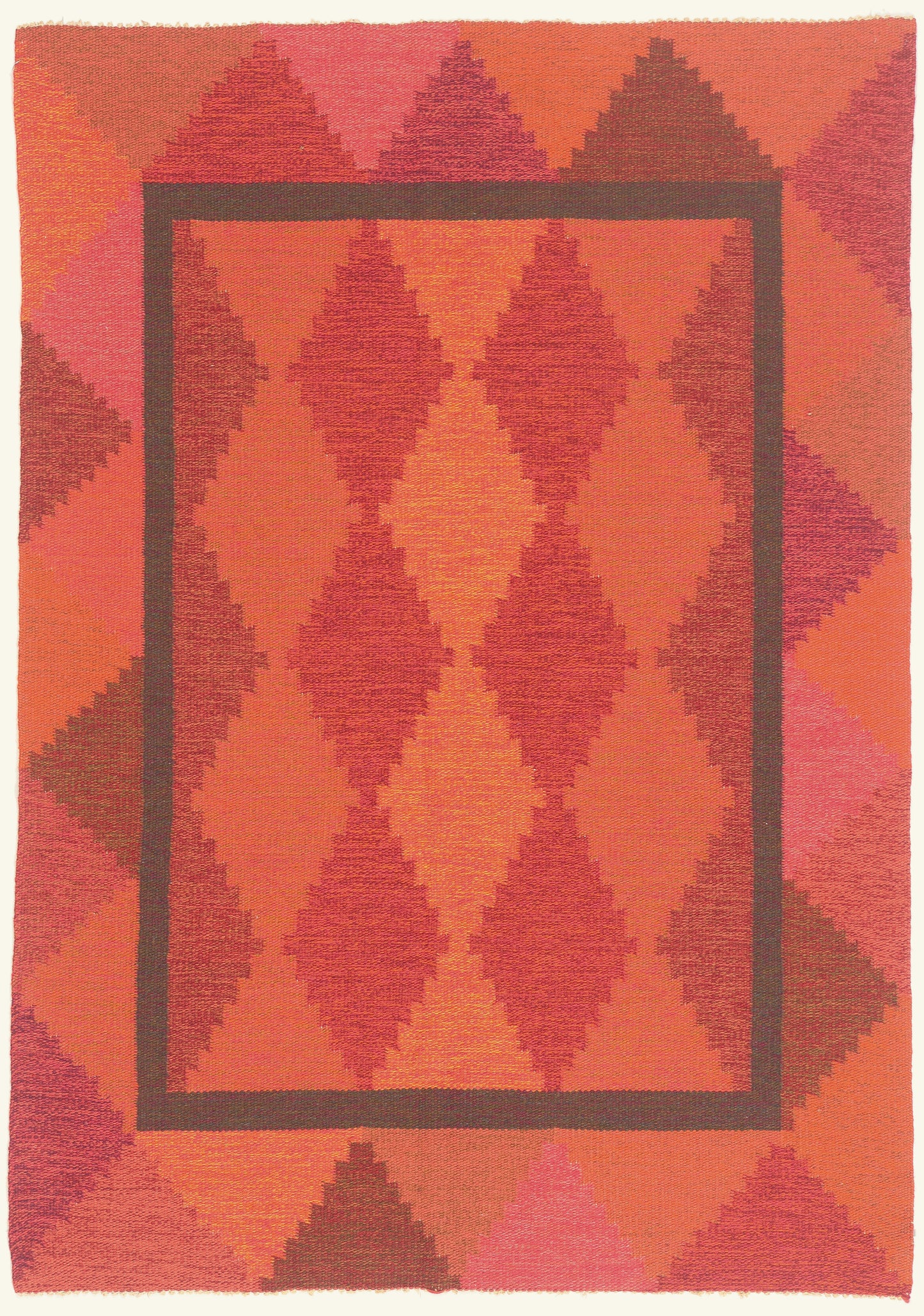 5 x 7 - Red Vintage Swedish Rollakan Rug - 79784