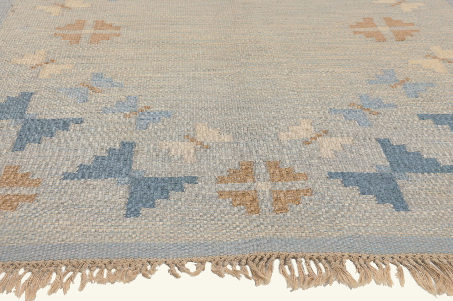 5 x 7 - Blue Vintage Swedish Rollakan Rug - 79785