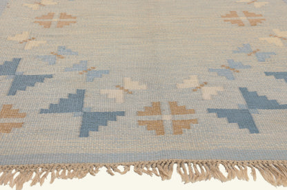 5 x 7 - Blue Vintage Swedish Rollakan Rug - 79785