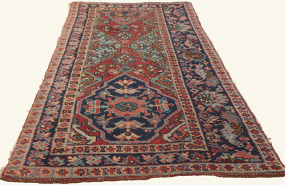 3 x 6 - Red Antique Persian Heriz Rug - 79786