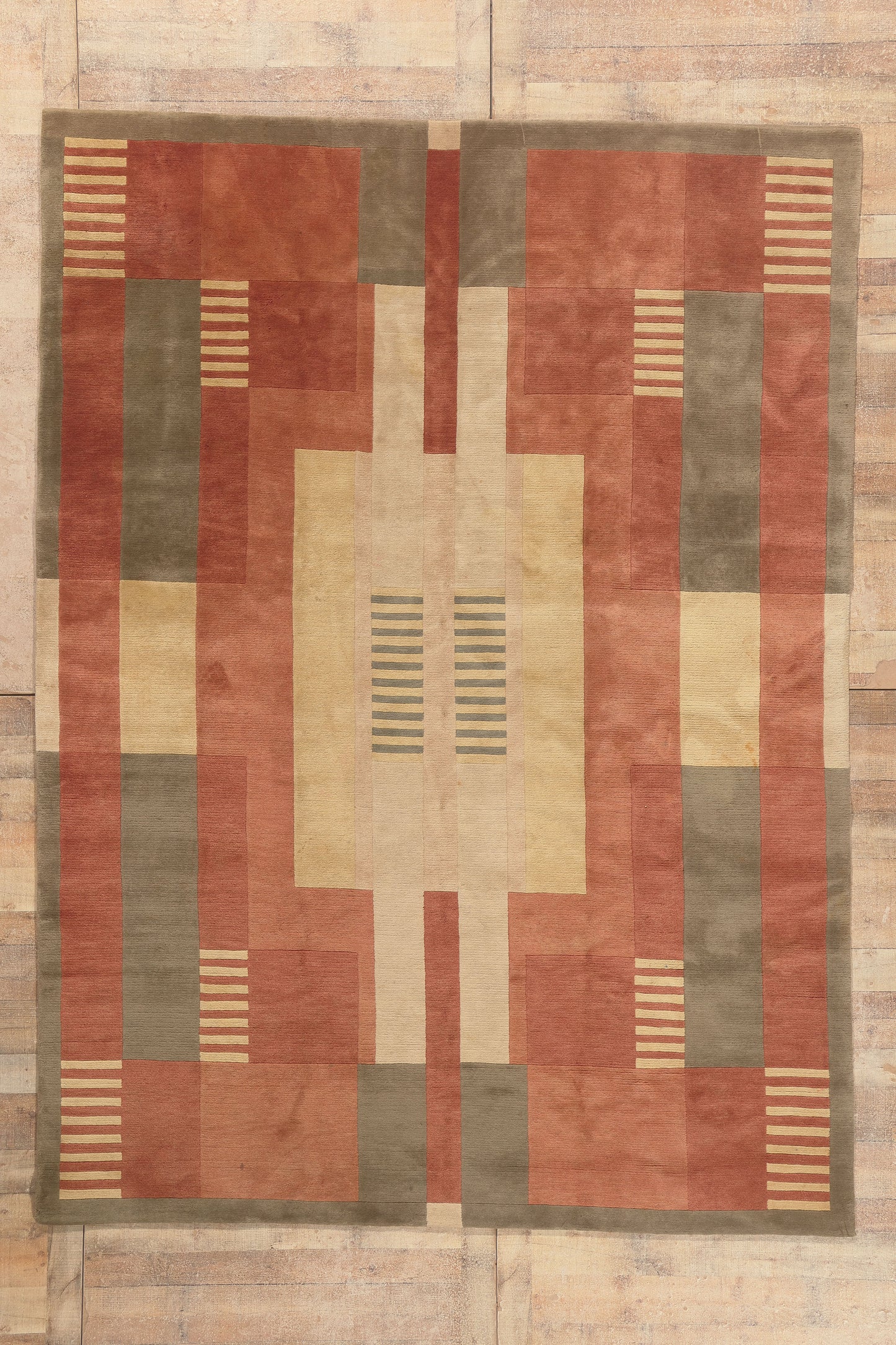 8 x 11 - Rust Modern Tibetan Rug - 79787