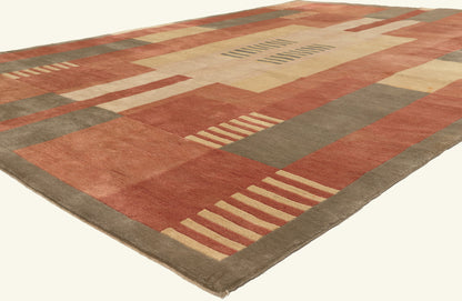 8 x 11 - Rust Modern Tibetan Rug - 79787