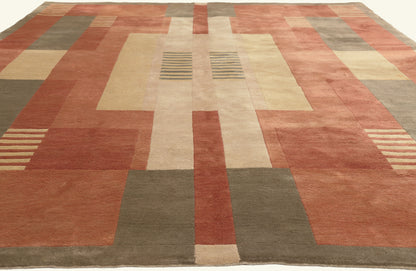 8 x 11 - Rust Modern Tibetan Rug - 79787