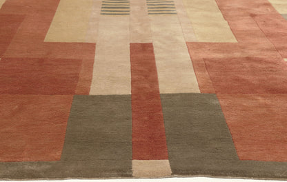 8 x 11 - Rust Modern Tibetan Rug - 79787