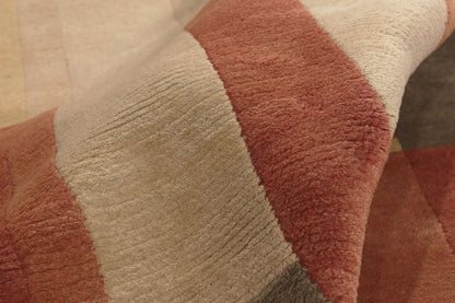 8 x 11 - Rust Modern Tibetan Rug - 79787