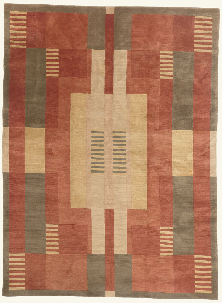 8 x 11 - Rust Modern Tibetan Rug - 79787