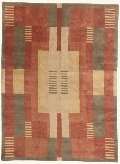 8 x 11 - Rust Modern Tibetan Rug - 79787