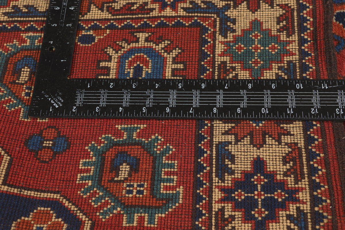 3 x 12 - Red Vintage Afghan Rug - 79789