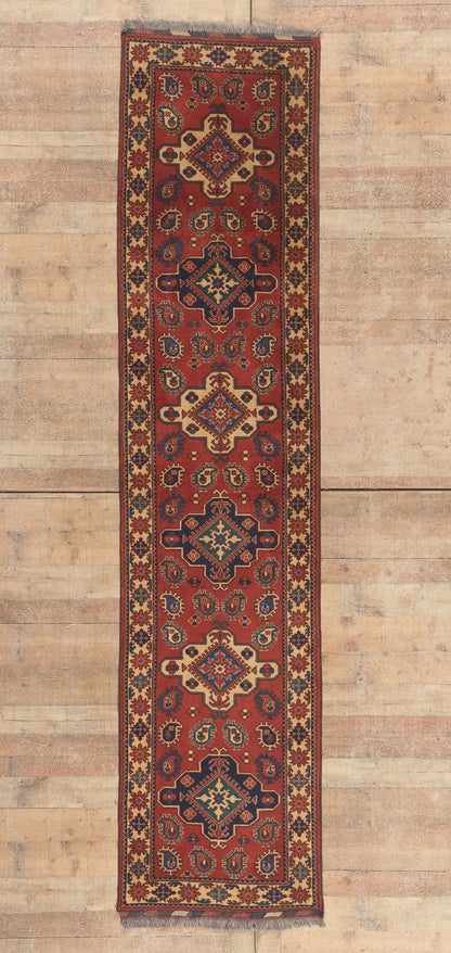 3 x 12 - Red Vintage Afghan Rug - 79789