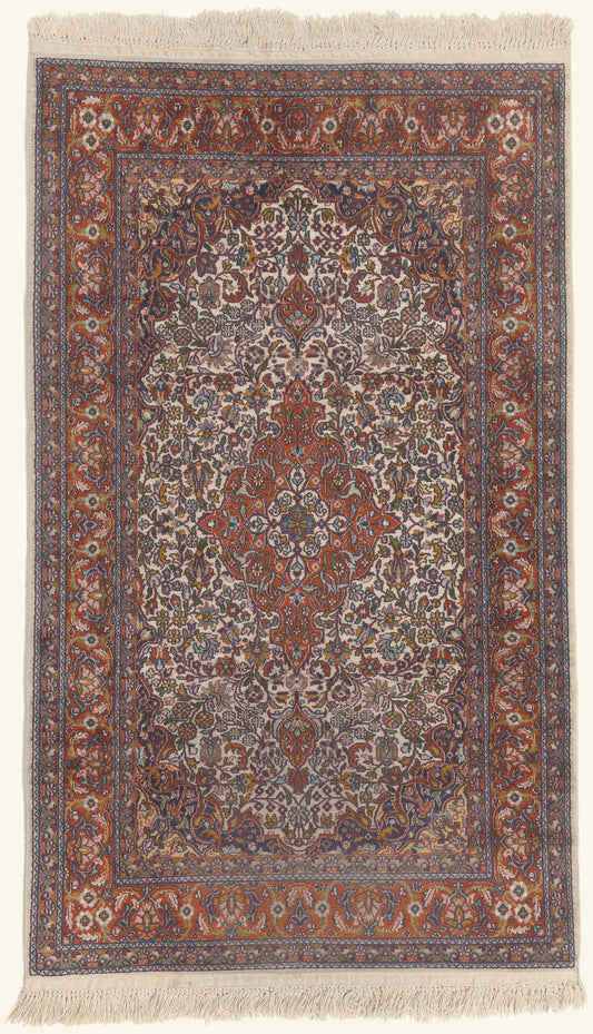 3 x 5 - Ivory Vintage Indian Kashmir Rug - 79790