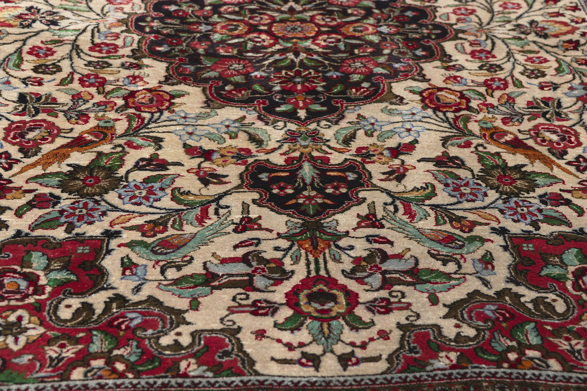 4 x 5 - Ivory Vintage Persian Qum Rug - 79791