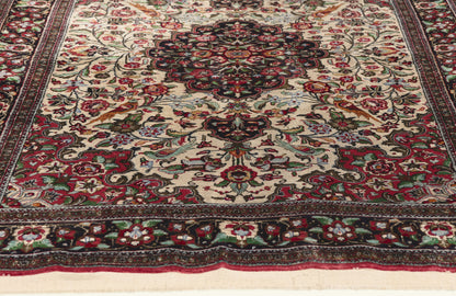 4 x 5 - Ivory Vintage Persian Qum Rug - 79791