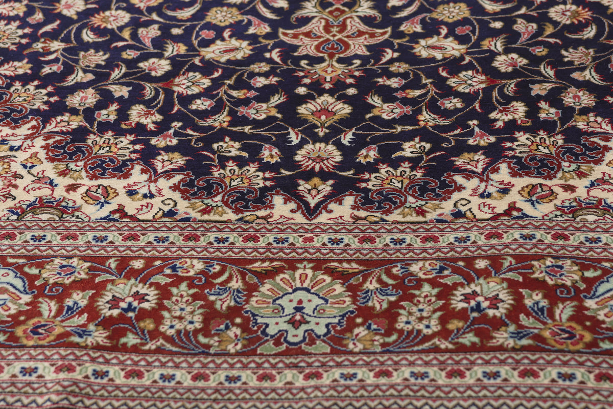 3 x 5 - Navy Blue Vintage Persian Qum Rug - 79792