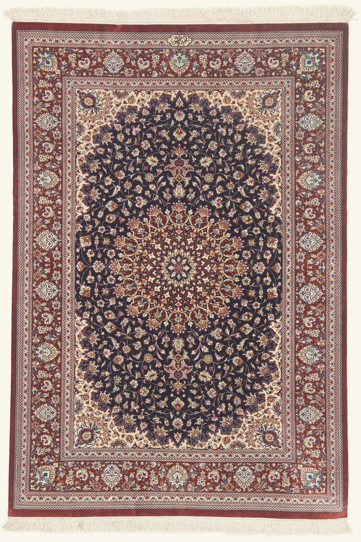 3 x 5 - Navy Blue Vintage Persian Qum Rug - 79792