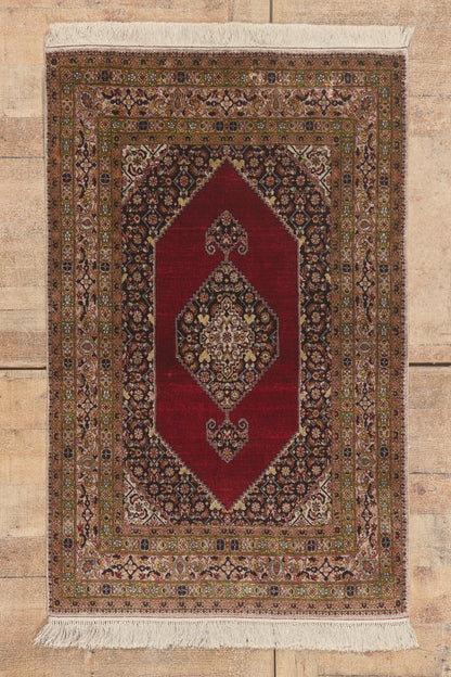 3 x 5 - Red Vintage Persian Qum Rug - 79793