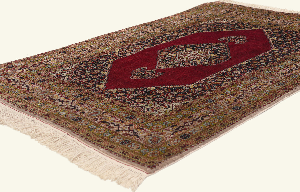 3 x 5 - Red Vintage Persian Qum Rug - 79793