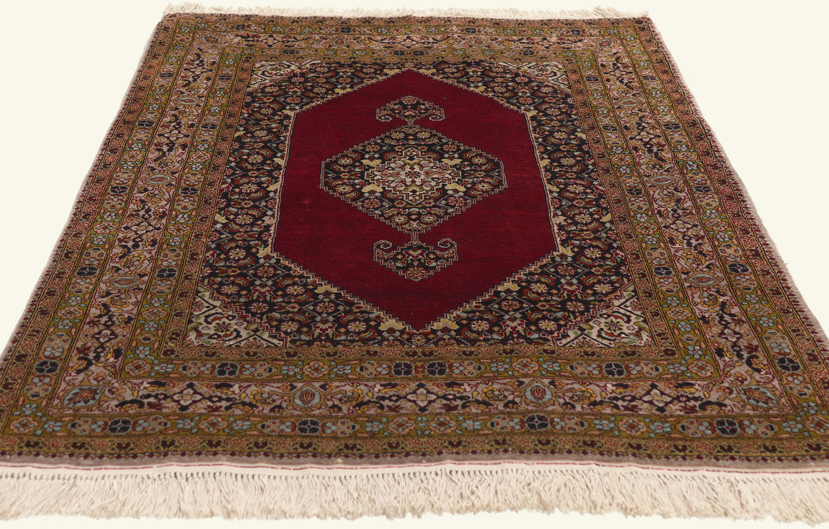 3 x 5 - Red Vintage Persian Qum Rug - 79793