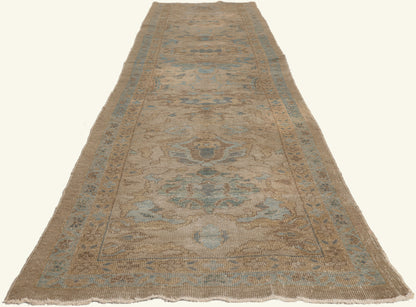 3 x 14 - Tan Vintage Persian Sultanabad Rug - 79794