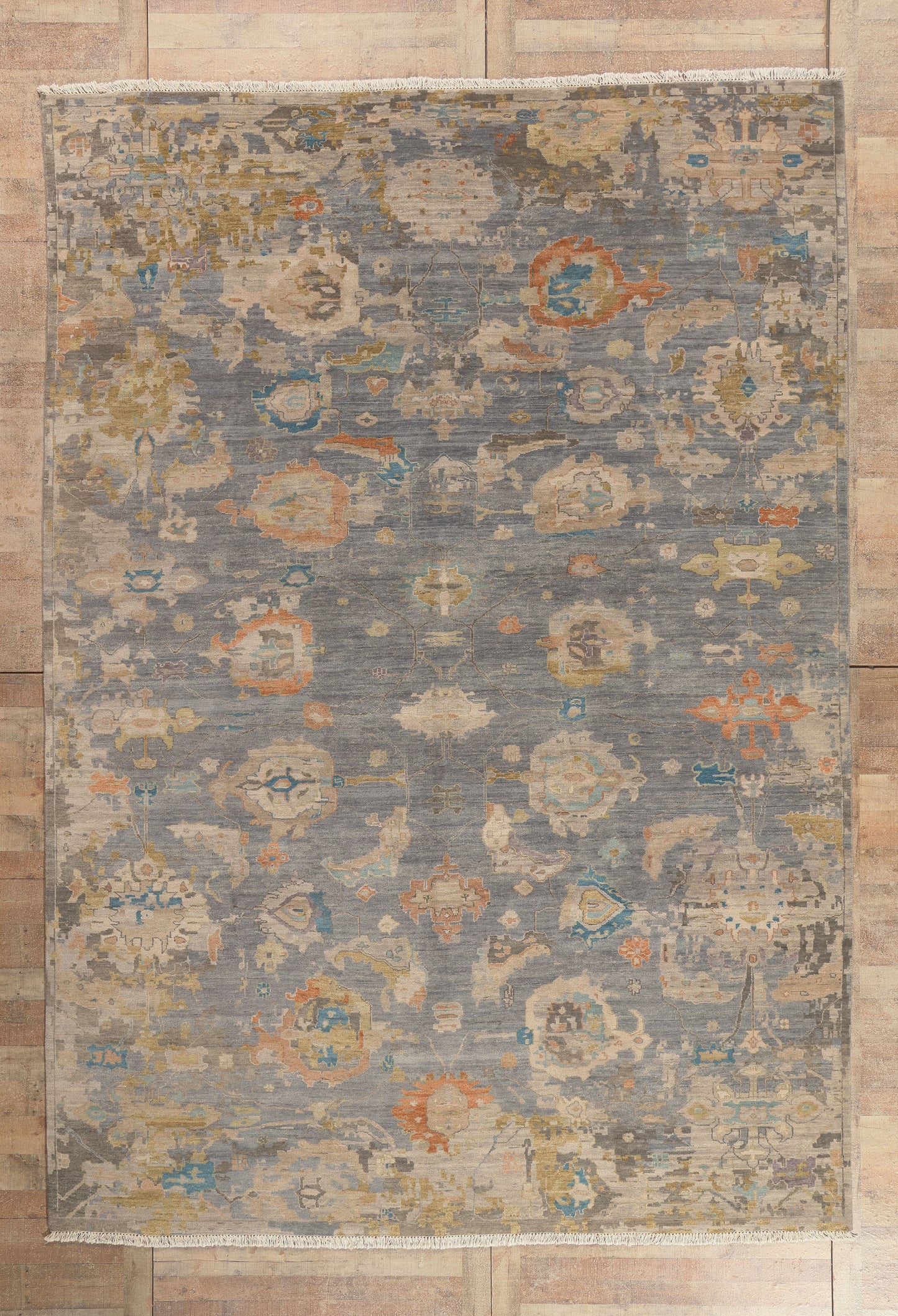 10 x 14 - Gray Contemporary Oushak Rug - 79795