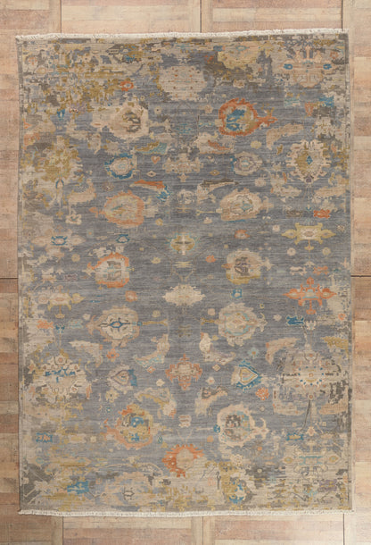 10 x 14 - Gray Contemporary Oushak Rug - 79795