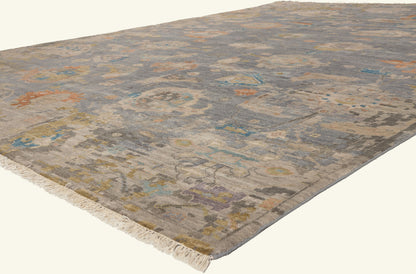 10 x 14 - Gray Contemporary Oushak Rug - 79795
