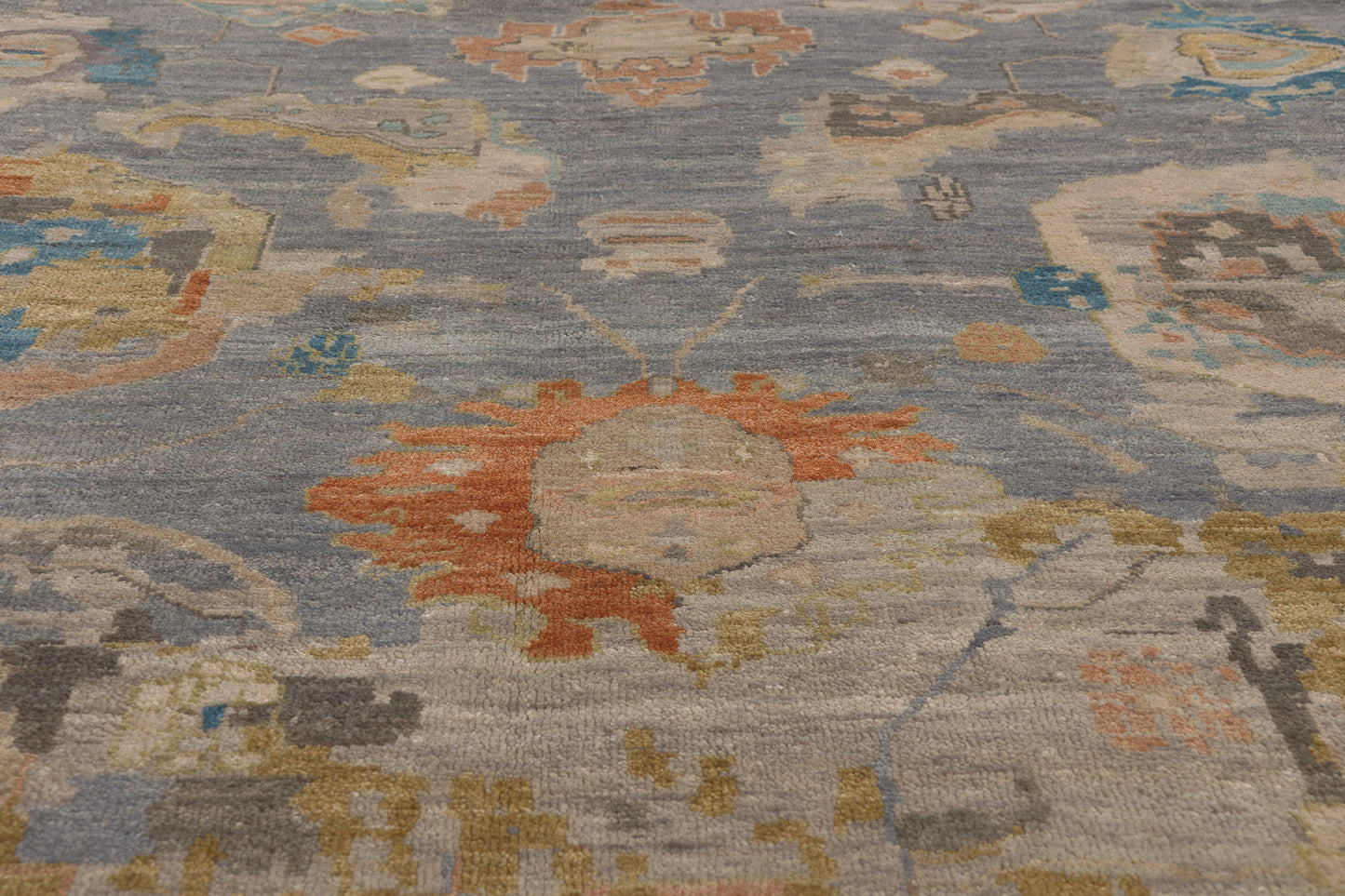 10 x 14 - Gray Contemporary Oushak Rug - 79795