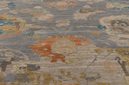 10 x 14 - Gray Contemporary Oushak Rug - 79795