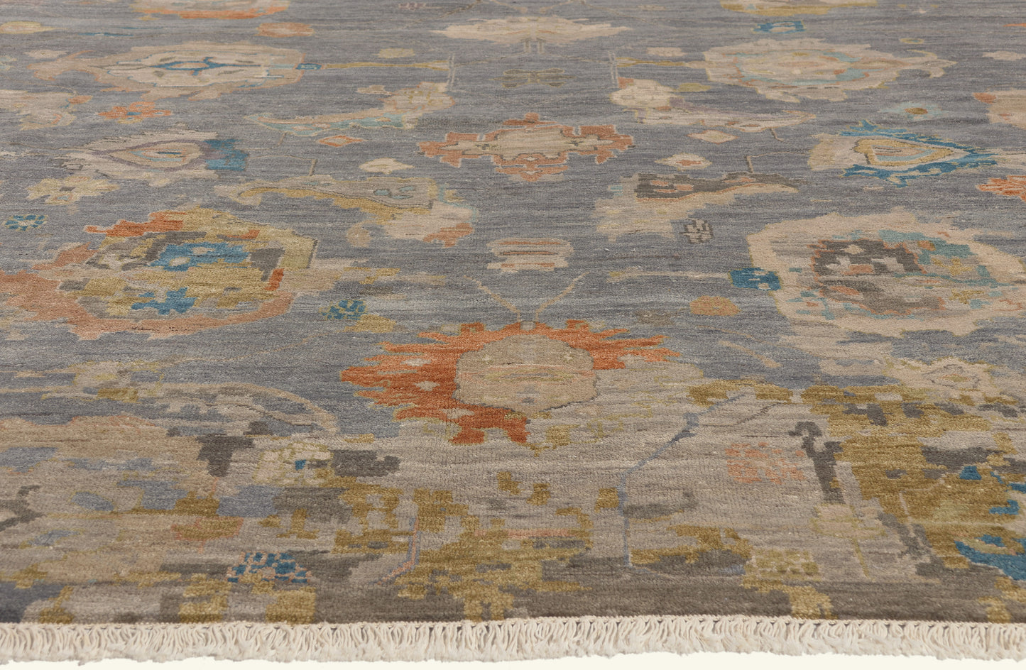 10 x 14 - Gray Contemporary Oushak Rug - 79795