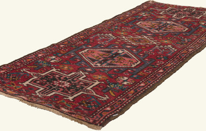 2 x 5 - Red Vintage Persian Heriz Rug - 79796