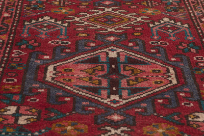2 x 5 - Red Vintage Persian Heriz Rug - 79796
