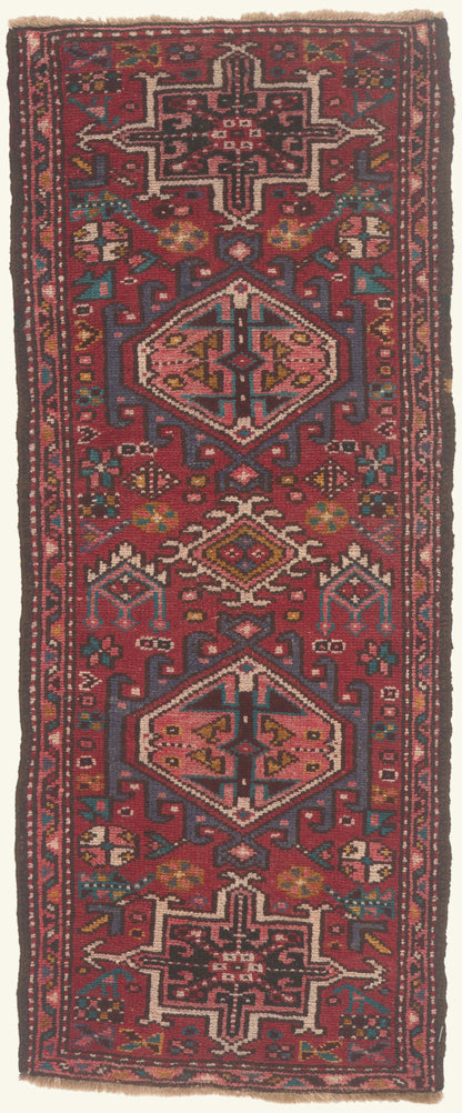 2 x 5 - Red Vintage Persian Heriz Rug - 79796