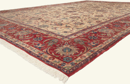 13 x 19 - Ivory Vintage Persian Isfahan Rug - 79797