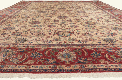 13 x 19 - Ivory Vintage Persian Isfahan Rug - 79797