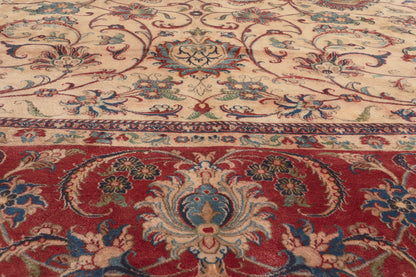 13 x 19 - Ivory Vintage Persian Isfahan Rug - 79797