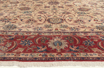 13 x 19 - Ivory Vintage Persian Isfahan Rug - 79797