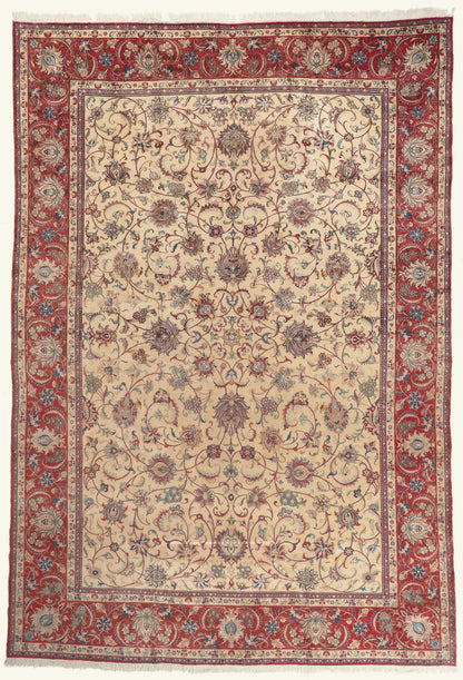 13 x 19 - Ivory Vintage Persian Isfahan Rug - 79797