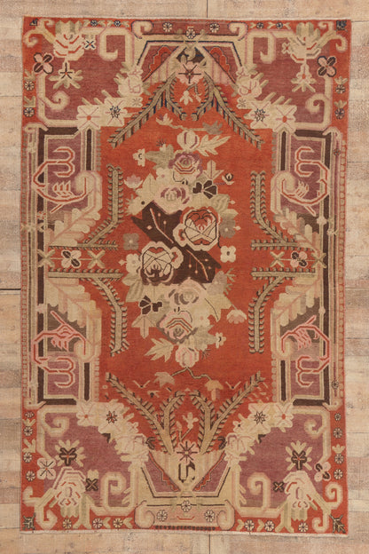 6 x 9 - Red Antique Turkestan Khotan Rug - 79798