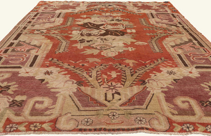 6 x 9 - Red Antique Turkestan Khotan Rug - 79798