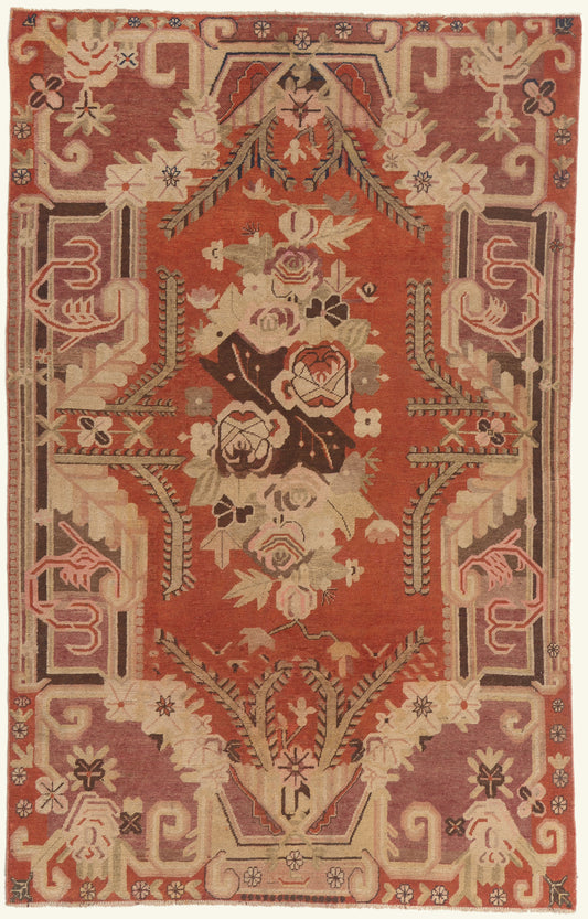6 x 9 - Red Antique Turkestan Khotan Rug - 79798