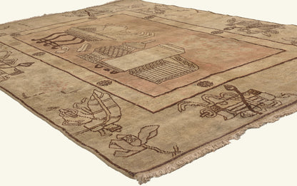 5 x 7 - Rust Antique Turkestan Khotan Rug - 79799