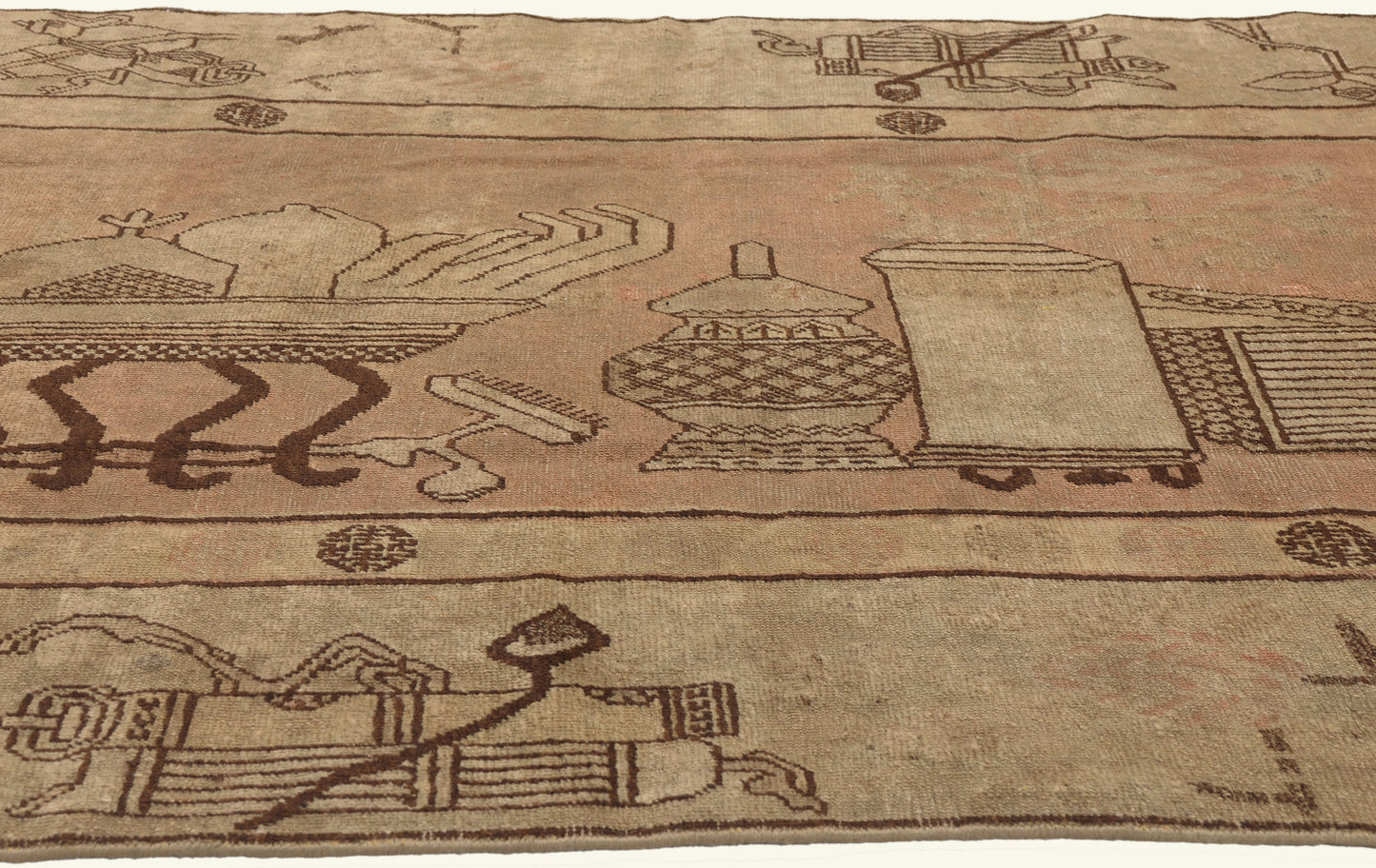 5 x 7 - Rust Antique Turkestan Khotan Rug - 79799